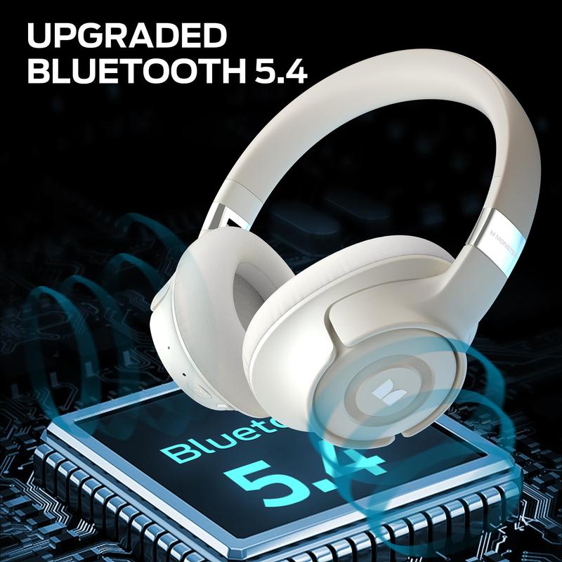 Over-ear Bluetooth headphones with built-in noise cancellation