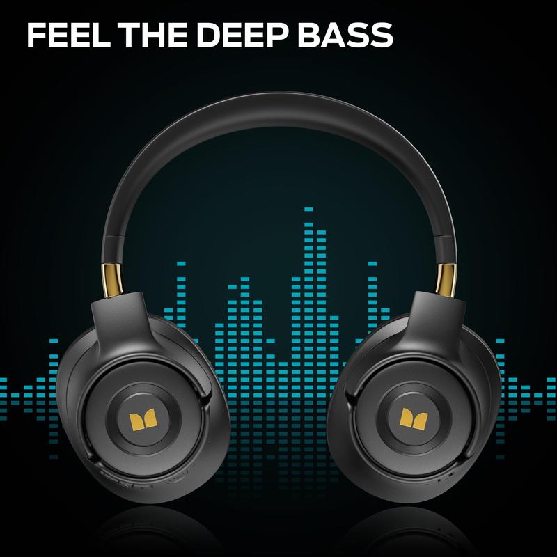 Over-ear Bluetooth headphones with built-in noise cancellation