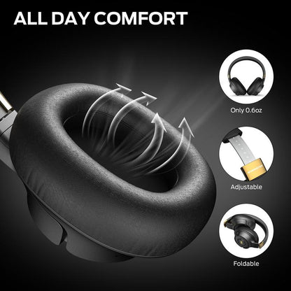 Over-ear Bluetooth headphones with built-in noise cancellation