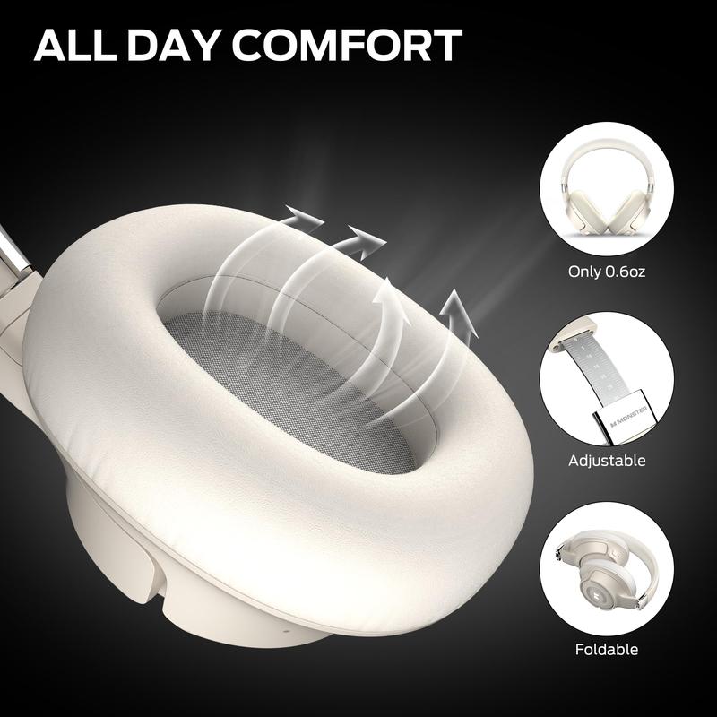 Over-ear Bluetooth headphones with built-in noise cancellation