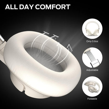 Over-ear Bluetooth headphones with built-in noise cancellation