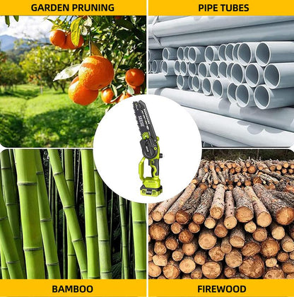 A 2-in-1 mini chainsaw