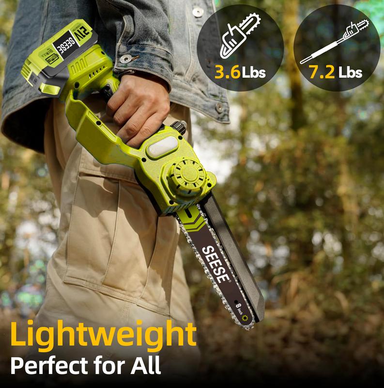 A 2-in-1 mini chainsaw